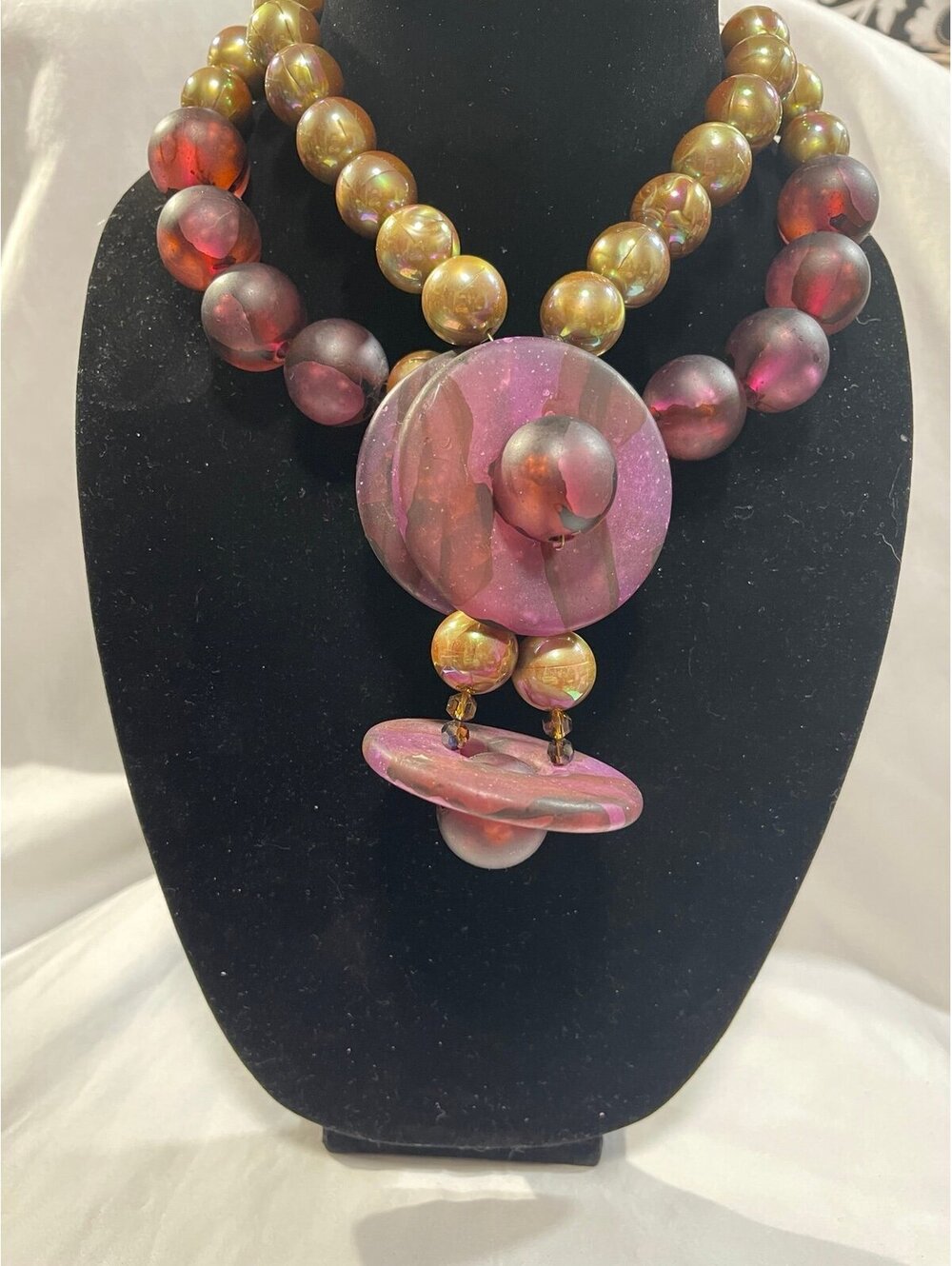SUMARIS OOAK Purple Modernist Statement Necklace